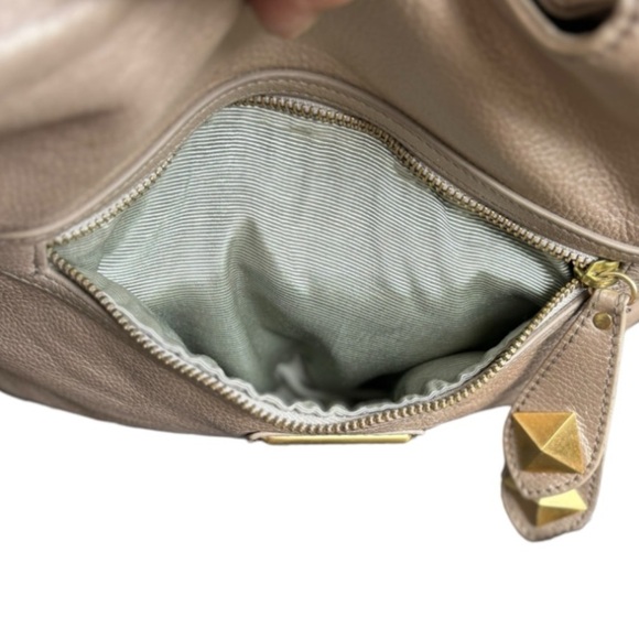 Isabella Fiore Star Stud Angie Bag Beige Bronze Leather Bag Gold with Gold Studs - Picture 4 of 11